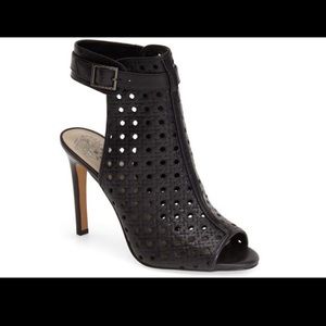 Vince Camuto Black Karsten Leather Embossed Heel